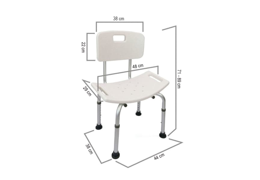 Banqueta de baño con respaldo PMR Oxen croquis 3