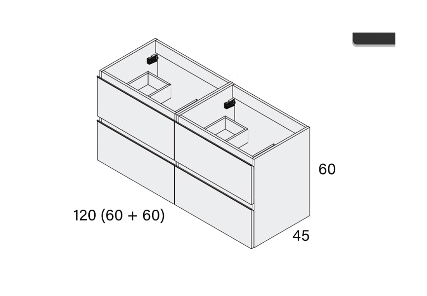 Conjunto mueble de baño Roma Bruntec croquis 10