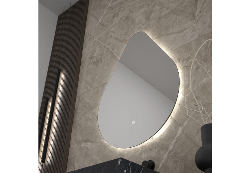 Espejo de baño con luz LED Lluvia de Eurobath detalle 2