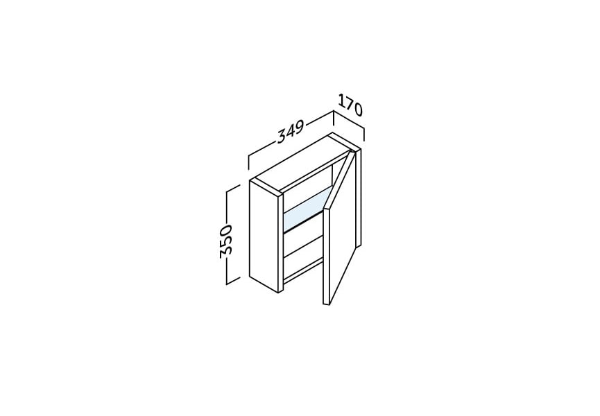 Mueble auxiliar de baño Joker Coycama croquis 2