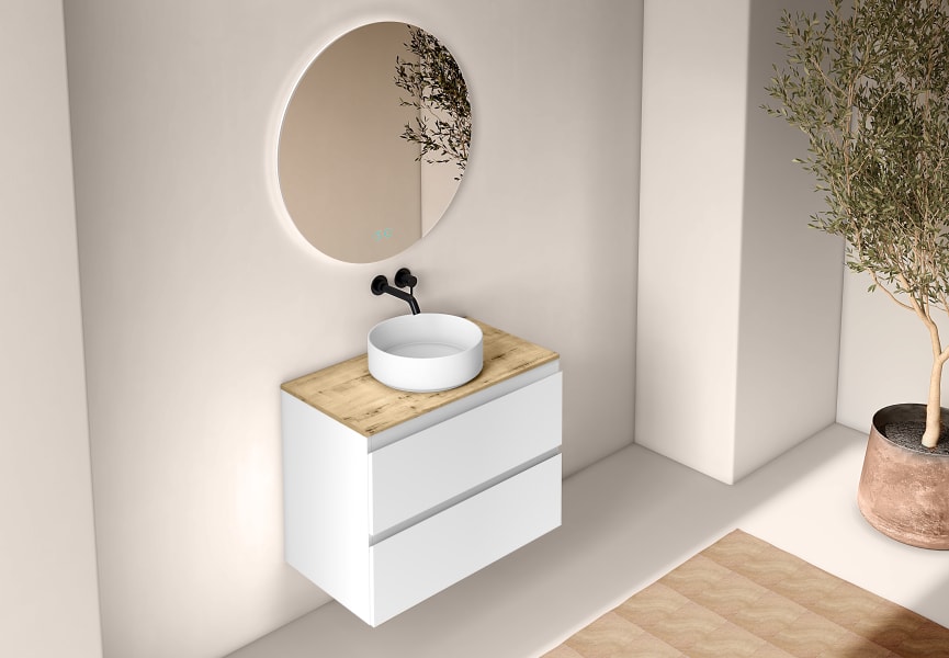 Mueble de baño con encimera de madera Roma Bruntec principal 4