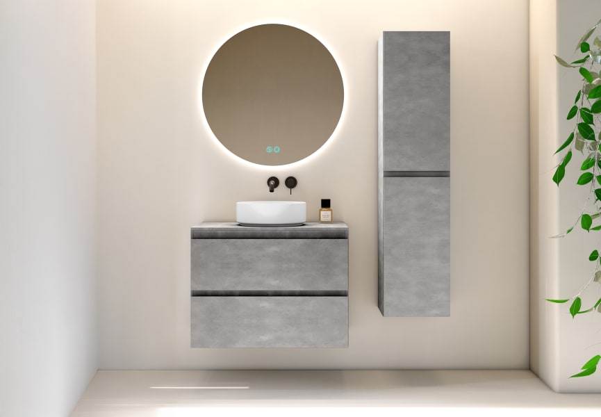 Mueble de baño con encimera de madera Roma Bruntec principal 9