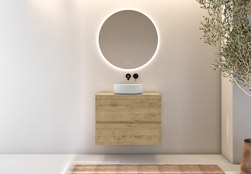 Mueble de baño con encimera de madera Roma Bruntec principal 2