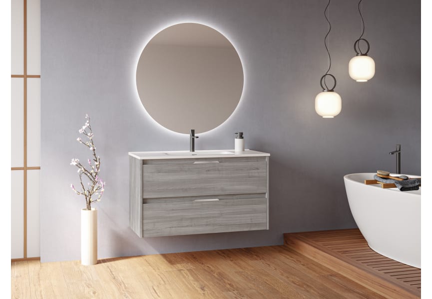 Pack Muebles De Baño Color Blanco Brillo Estilo Moderno (mueble