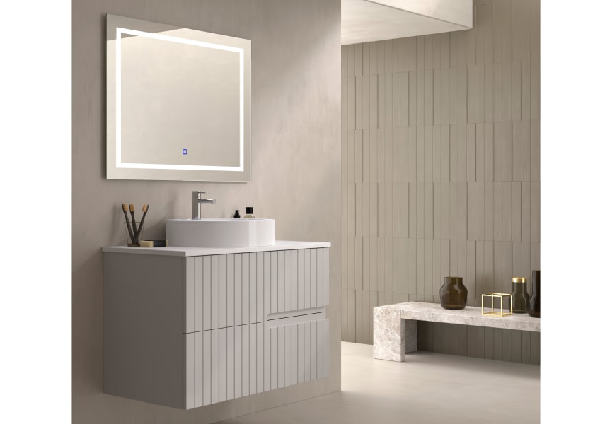 Mueble de baño con encimera piedra compactada blanca Ebi Bruntec colores principal 3