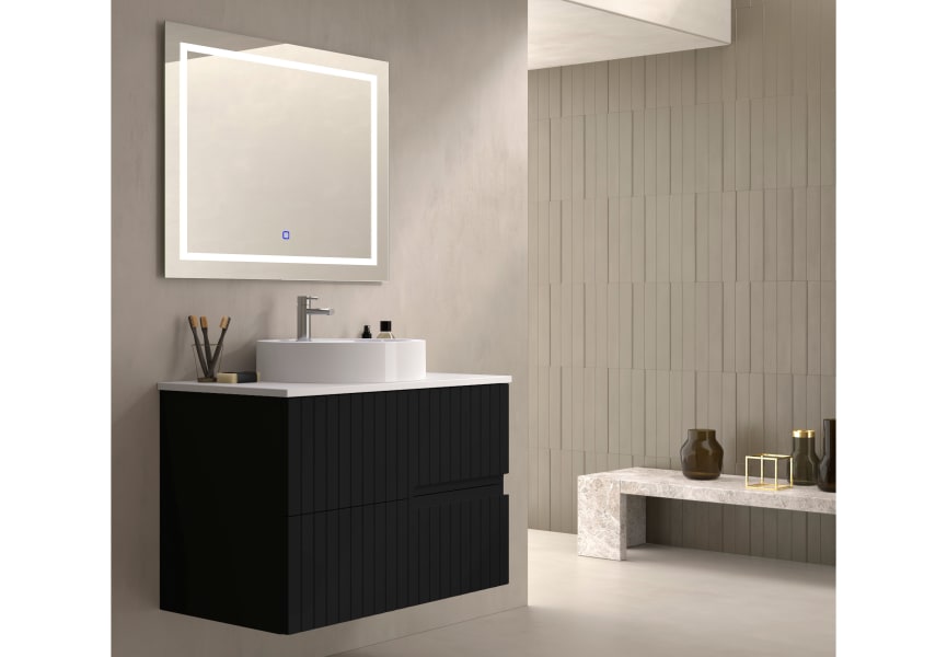 Mueble de baño con encimera piedra compactada blanca Ebi Bruntec colores principal 2