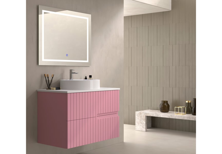Mueble de baño con encimera piedra compactada blanca Ebi Bruntec colores principal 9