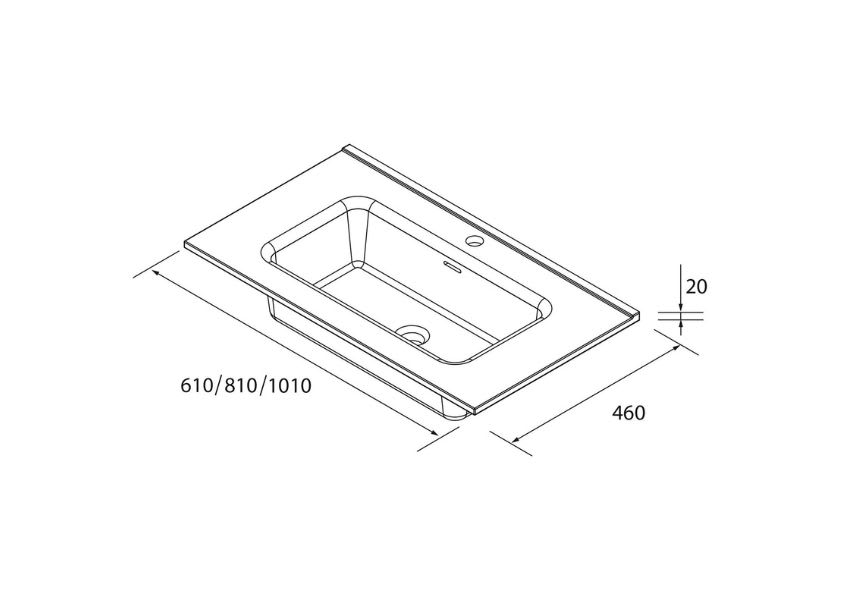 Conjunto mueble de baño Bequia Salgar croquis 13