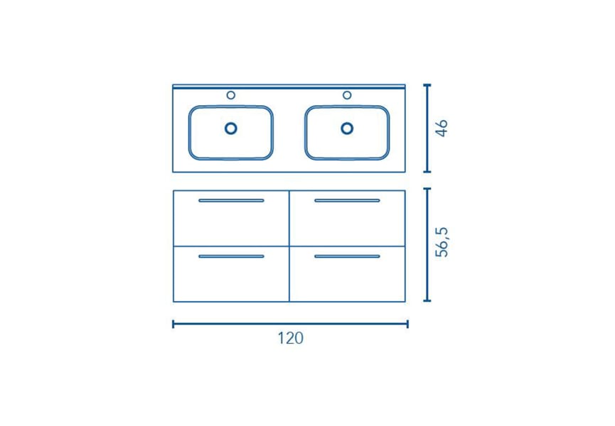 Conjunto mueble de baño Nisy Royo croquis 3