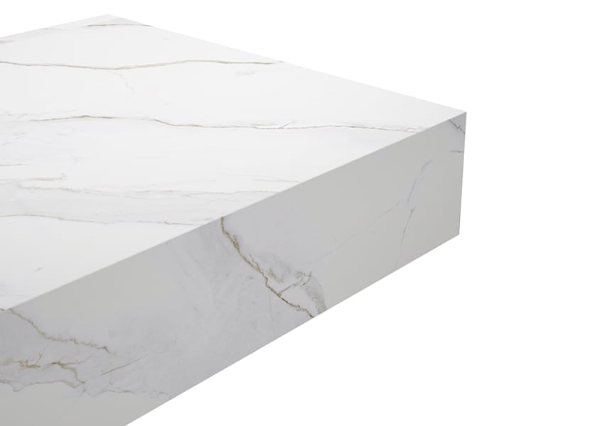 Mueble de baño con encimera HPL resina 10 cm acabado marmoleado Cala con cajonera Nomad Visobath detalle 14