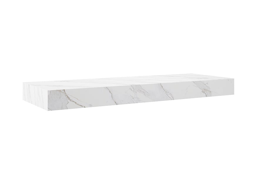 Mueble de baño con encimera HPL resina 10 cm acabado marmoleado Cala con cajonera Nomad Visobath detalle 13