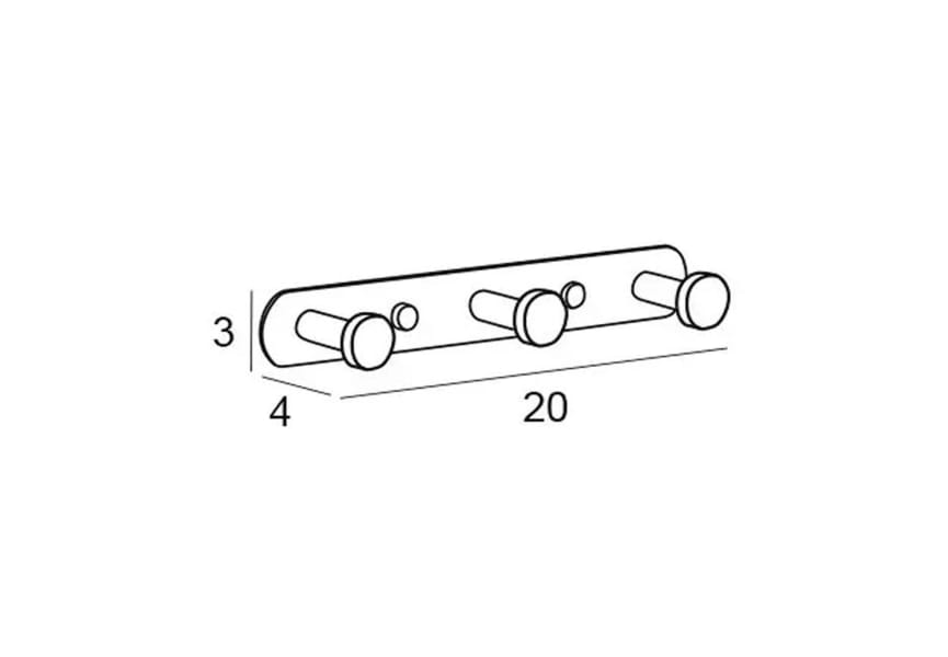 Percha de baño triple ECO 6500 Manillons Torrent Croquis 4