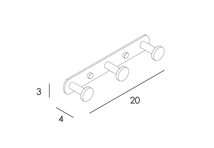 Percha de baño triple Eco 6500 Manillons Torrent croquis 7