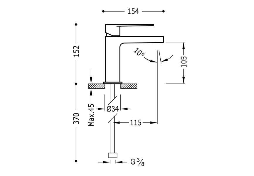Grifo de lavabo Class Tres croquis 2