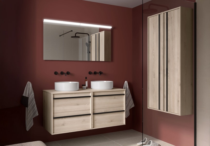 Mueble de baño con encimera de madera Attila Salgar principal 2