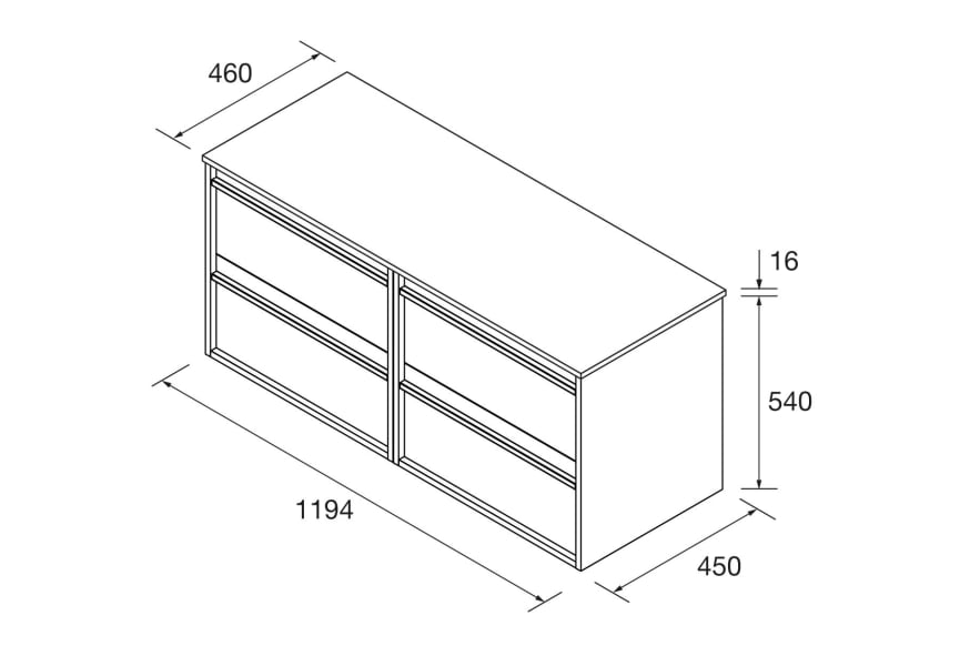 Mueble de baño con encimera de madera Attila Salgar croquis 9
