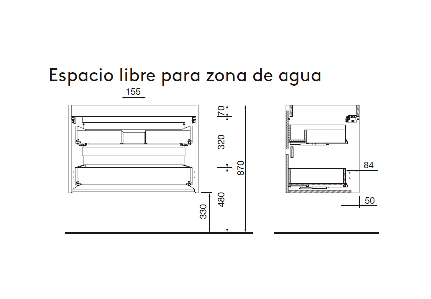 Mueble de baño con encimera de madera Attila Salgar croquis 11