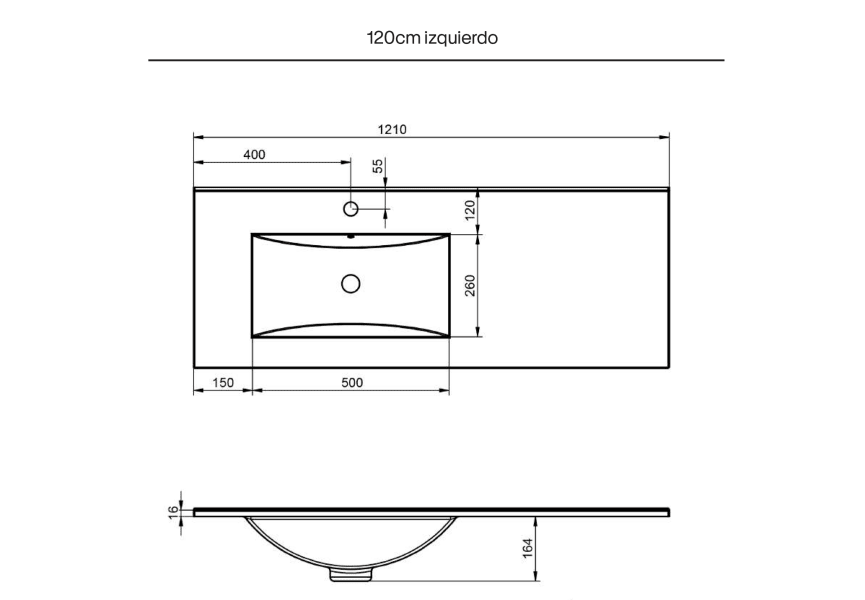 Conjunto mueble de baño Granada Visobath croquis 32