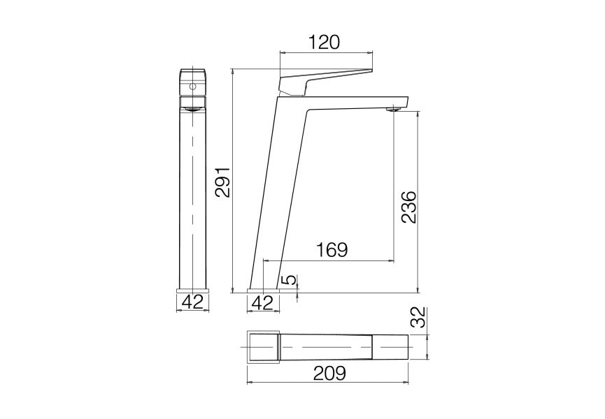 Grifo de lavabo Art Imex croquis 8
