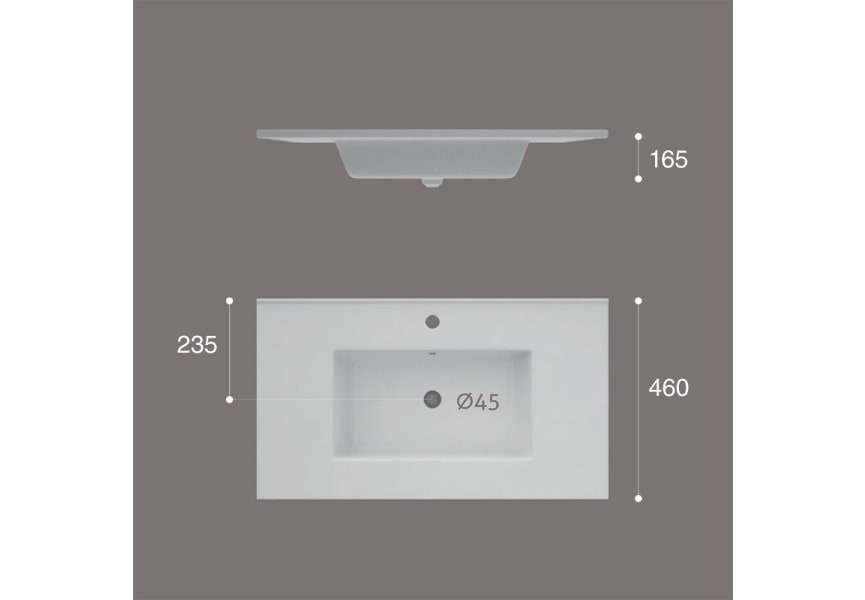 Lavabo encastrado Etna Art and Bath croquis 1