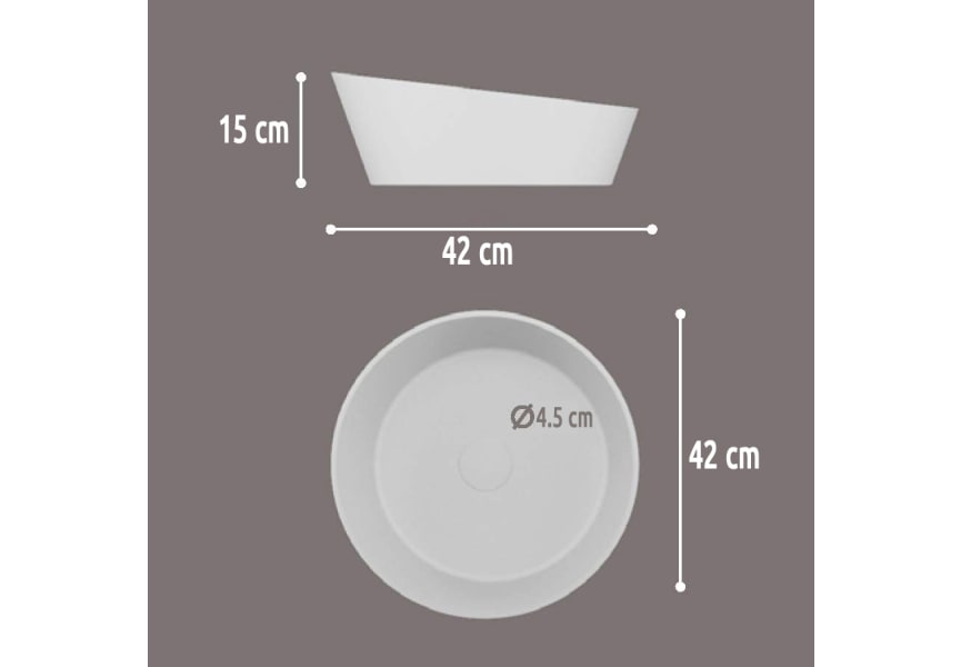 Lavabo sobre encimera Arena Art and Bath croquis 2