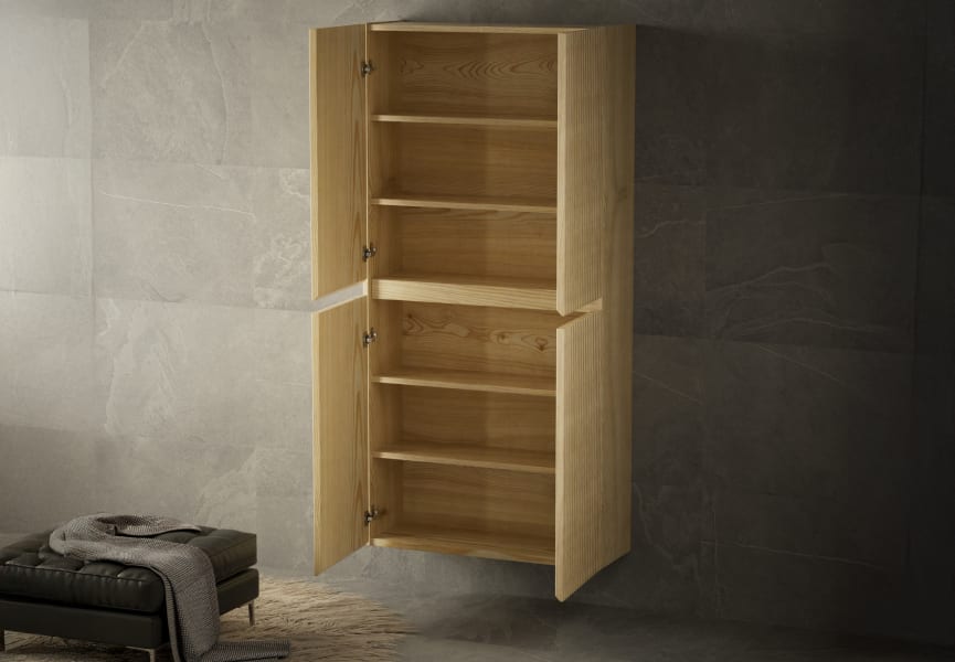 Armario doble 4 puertas madera maciza Alpes Bruntec detalle 3