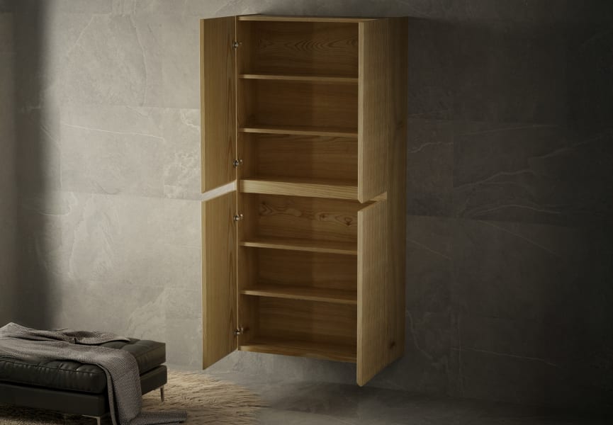 Armario doble 4 puertas madera maciza Alpes Bruntec detalle 2