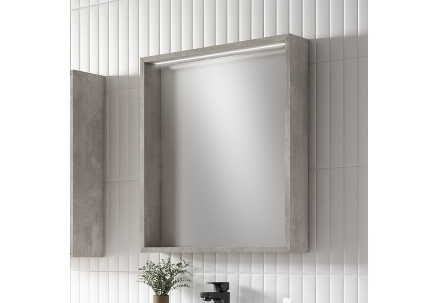 Espejo de baño con luz LED Enmarcado Bruntec principal 1
