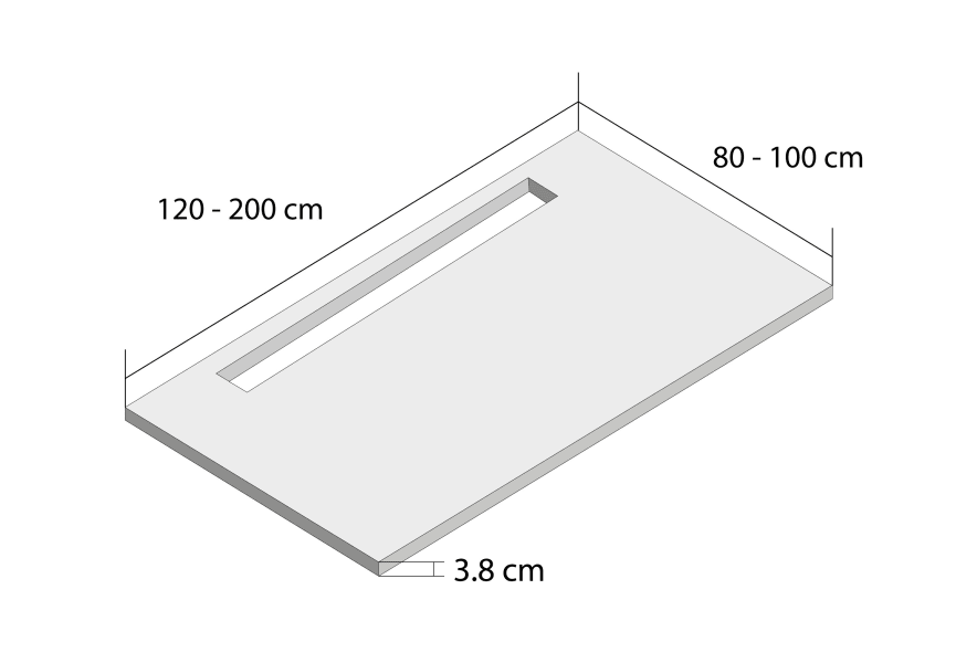 Plato de ducha de resina Canto Lateral Doccia croquis 10