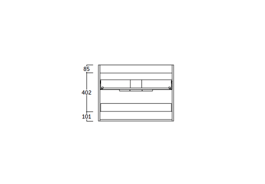 Mueble de baño Galsaky de Coycama croquis 5