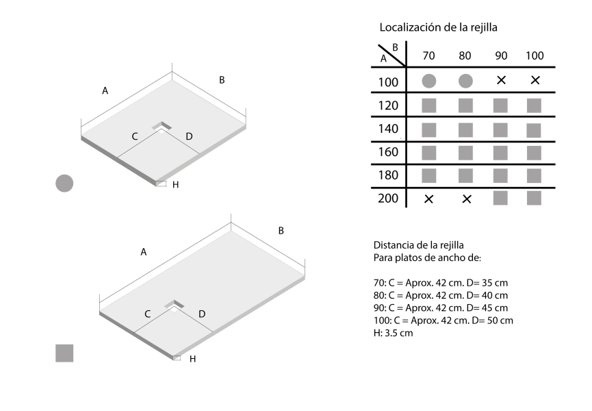 Plato de ducha de resina Liso Seda Doccia croquis 5