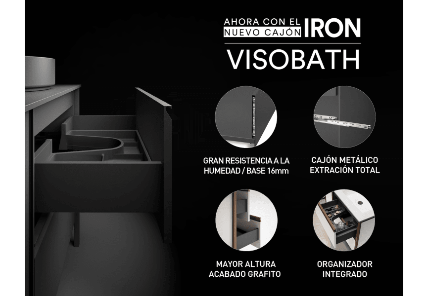 Mueble de baño con encimera de madera Índico Visobath detalle 11
