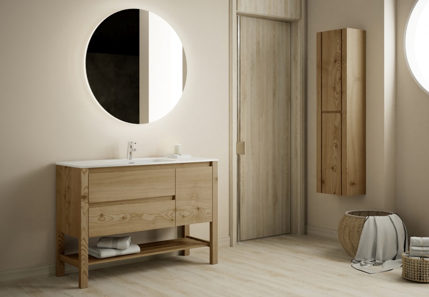 Conjunto de mueble de baño de madera maciza Laponia Bruntec principal 1