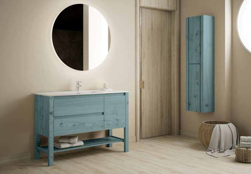 Conjunto de mueble de baño de madera maciza Laponia Bruntec principal 2