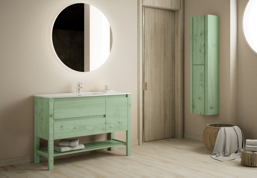 Conjunto de mueble de baño de madera maciza Laponia Bruntec principal 3