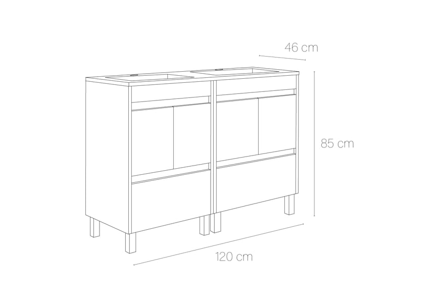 Conjunto mueble de baño Tivoli Bruntec croquis 3
