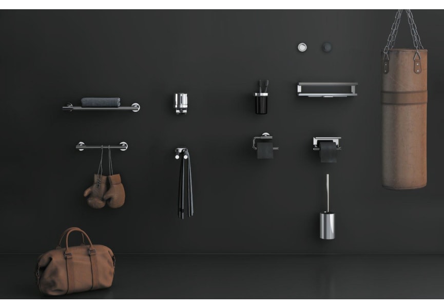 Conjunto accesorios de baño Negro cepillado PVD Architect S+ de