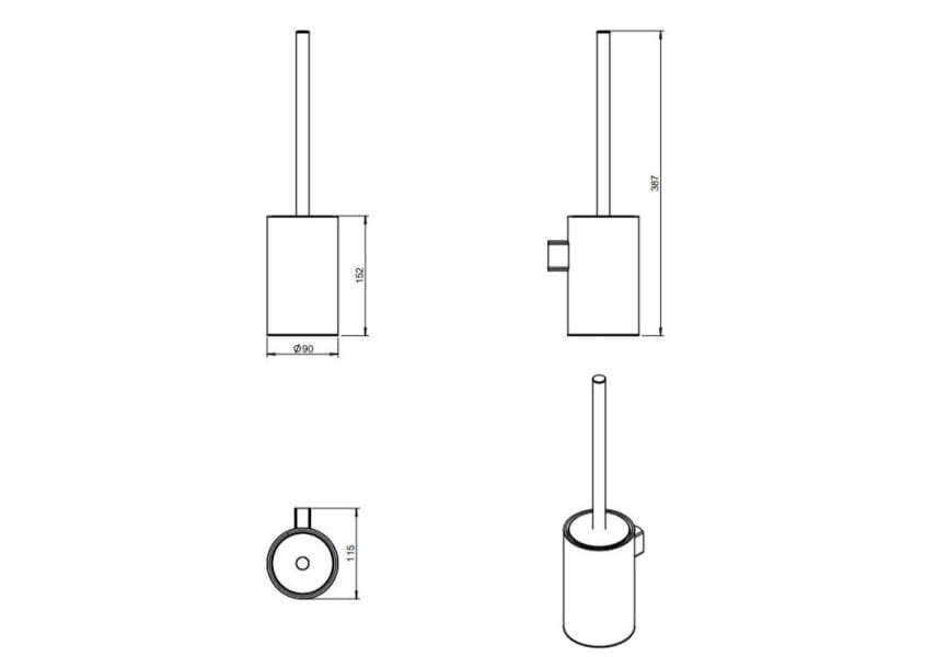 Escobillero de baño Architect S+ Cosmic croquis 23