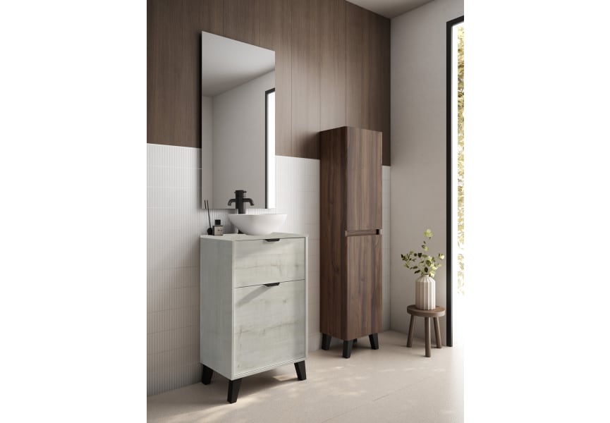 Conjunto mueble de baño fondo reducido 35.5 cm con lavabo sobre encimera Midi Visobath principal 11
