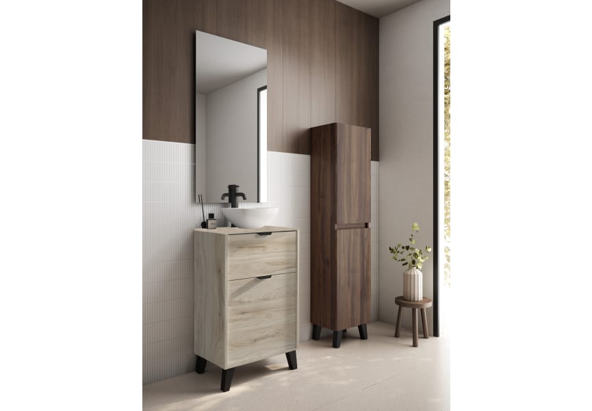 Conjunto mueble de baño fondo reducido 35.5 cm con lavabo sobre encimera Midi Visobath principal 12