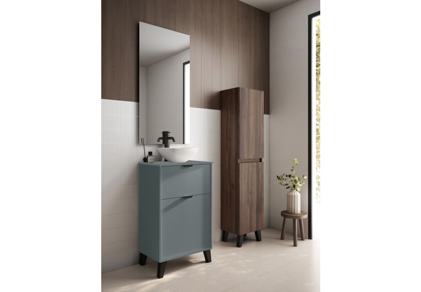 Conjunto mueble de baño fondo reducido 35.5 cm con lavabo sobre encimera Midi Visobath principal 9