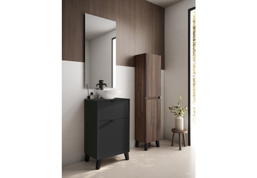Conjunto mueble de baño fondo reducido 35.5 cm con lavabo sobre encimera Midi Visobath principal 10