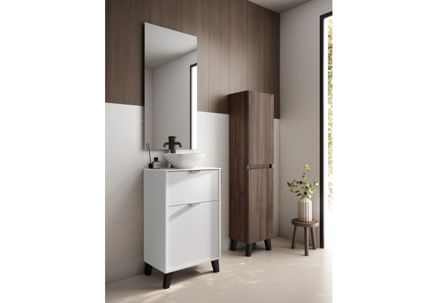 Conjunto mueble de baño fondo reducido 35.5 cm con lavabo sobre encimera Midi Visobath principal 7