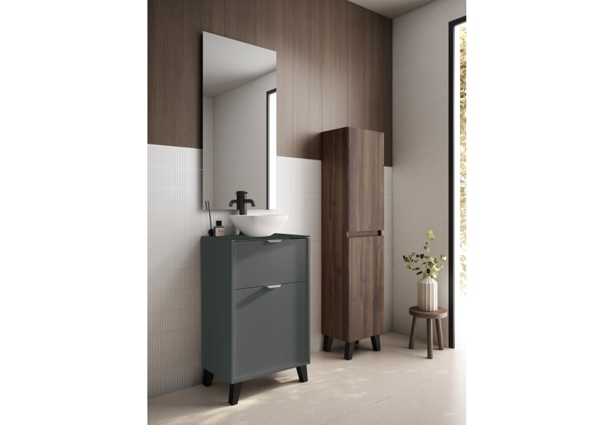 Conjunto mueble de baño fondo reducido 35.5 cm con lavabo sobre encimera Midi Visobath principal 8