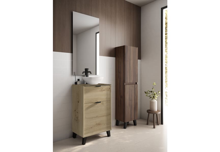 Conjunto mueble de baño fondo reducido 35.5 cm con lavabo sobre encimera Midi Visobath principal 5