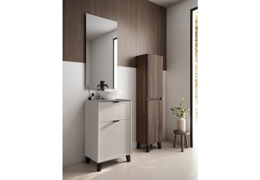 Conjunto mueble de baño fondo reducido 35.5 cm con lavabo sobre encimera Midi Visobath principal 6