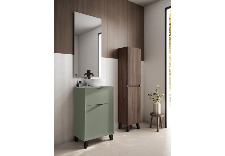 Conjunto mueble de baño fondo reducido 35.5 cm con lavabo sobre encimera Midi Visobath principal 1
