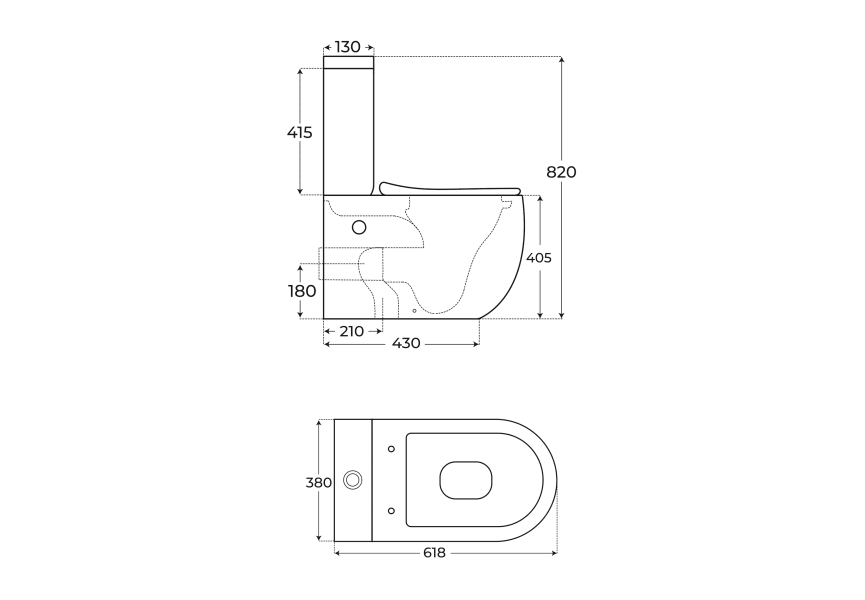 Inodoro compacto Gales Fossil Natura croquis 4