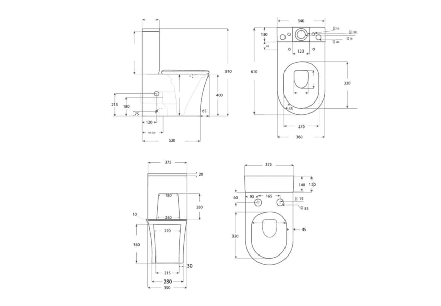 Inodoro compacto Nui Fossil Natura croquis 2