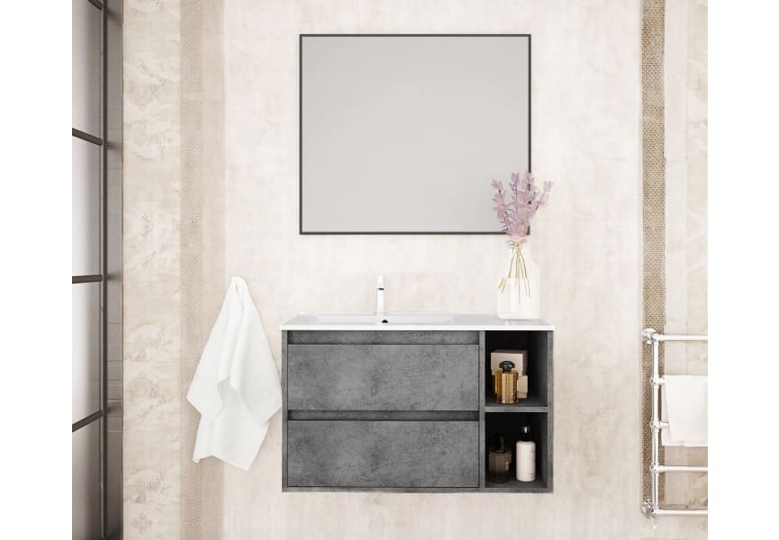 Conjunto mueble de baño Boston Bruntec suspendido 2 cajones